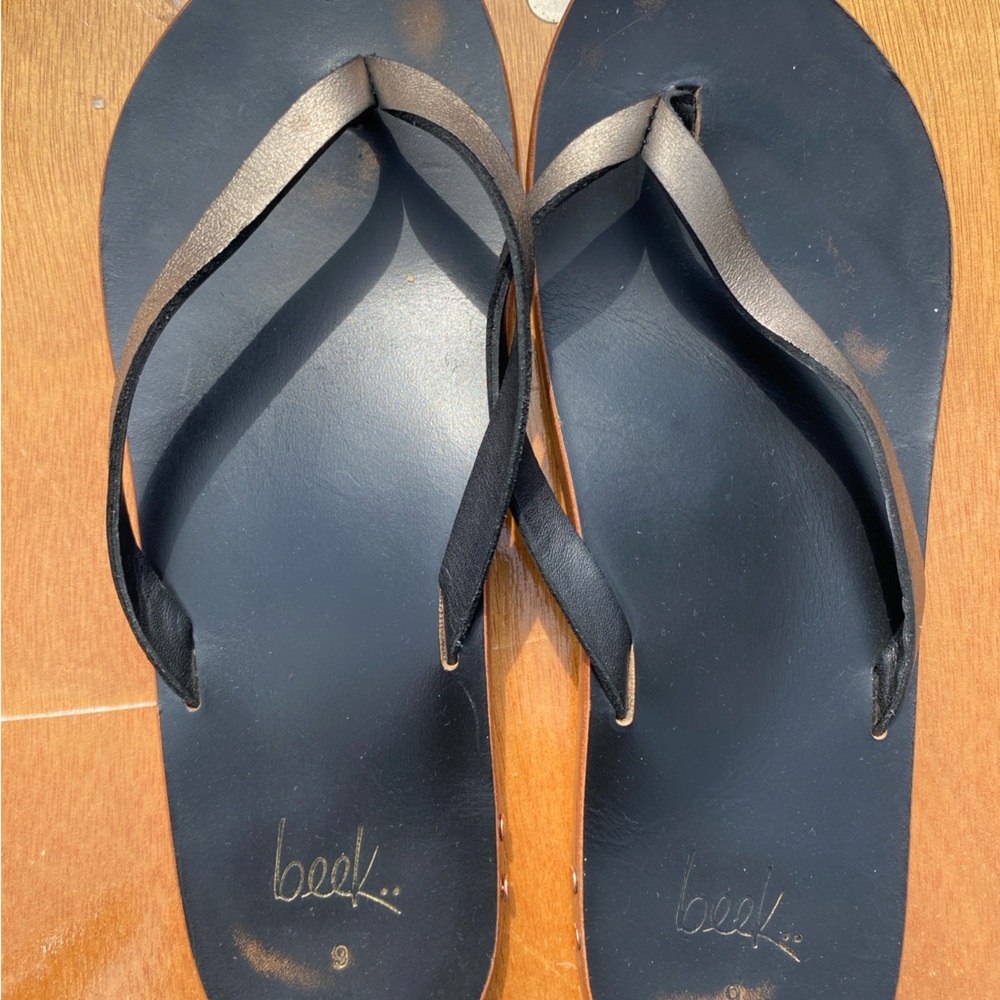 Beek Black Sandals with Metallic Straps